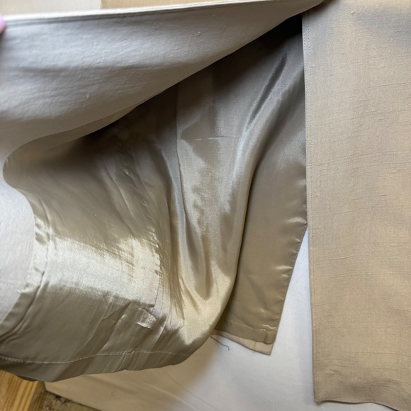 Vintage Dana Buchman 100% Silk Shantung Maxi Dress Beige Origami Size 12 NWT - Picture 7 of 13